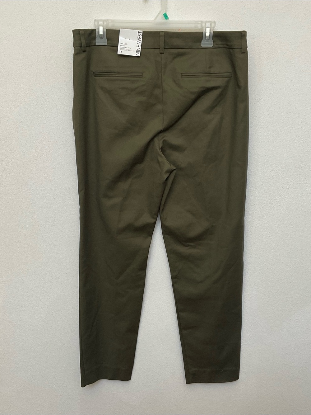 NWT Nine West Inftry Olive High Rise Slim Ankle Pants Size 14 Office Work - Picture 5 of 6